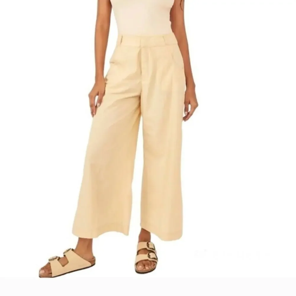 Free People Menorca Cropped Solid Poplin Pants